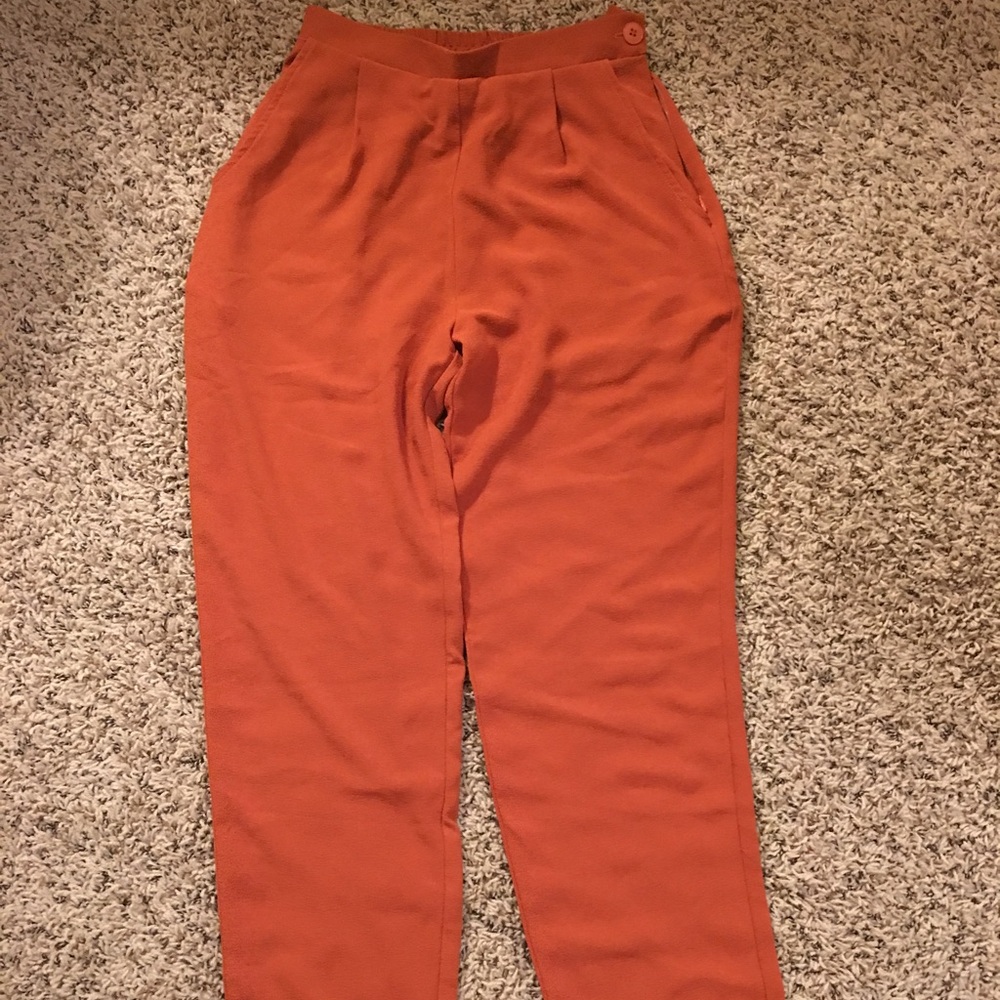 American Apparel Orange Crepe Trousers